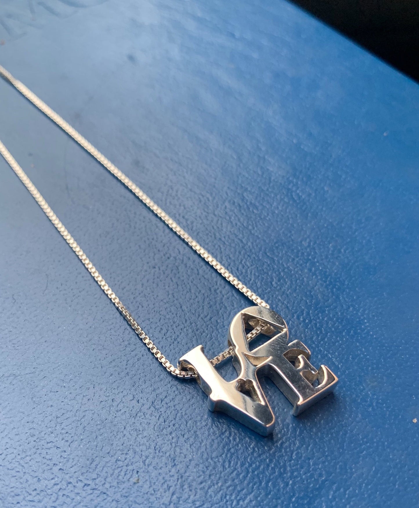 LOVE Pendant Triangle Circle Sterling Silver