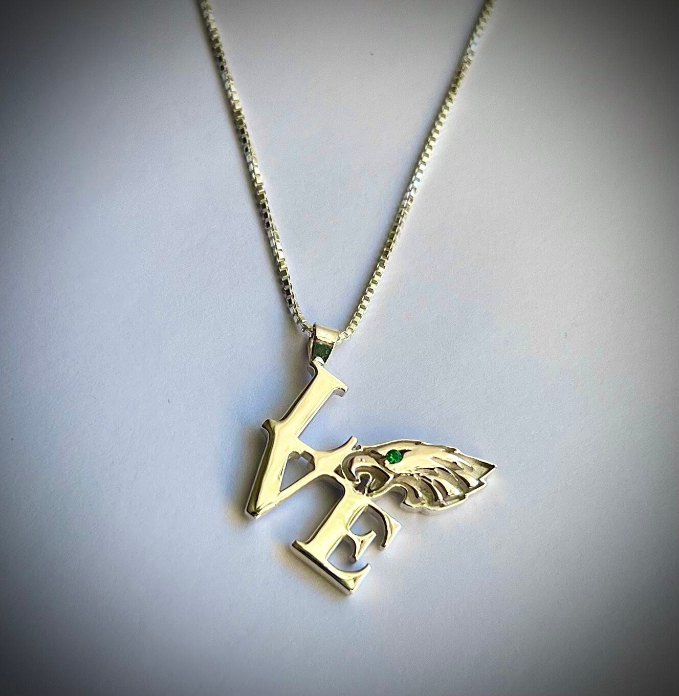 Philadelphia Eagles jewelry Philly LOVE Pendant Eagles Necklace