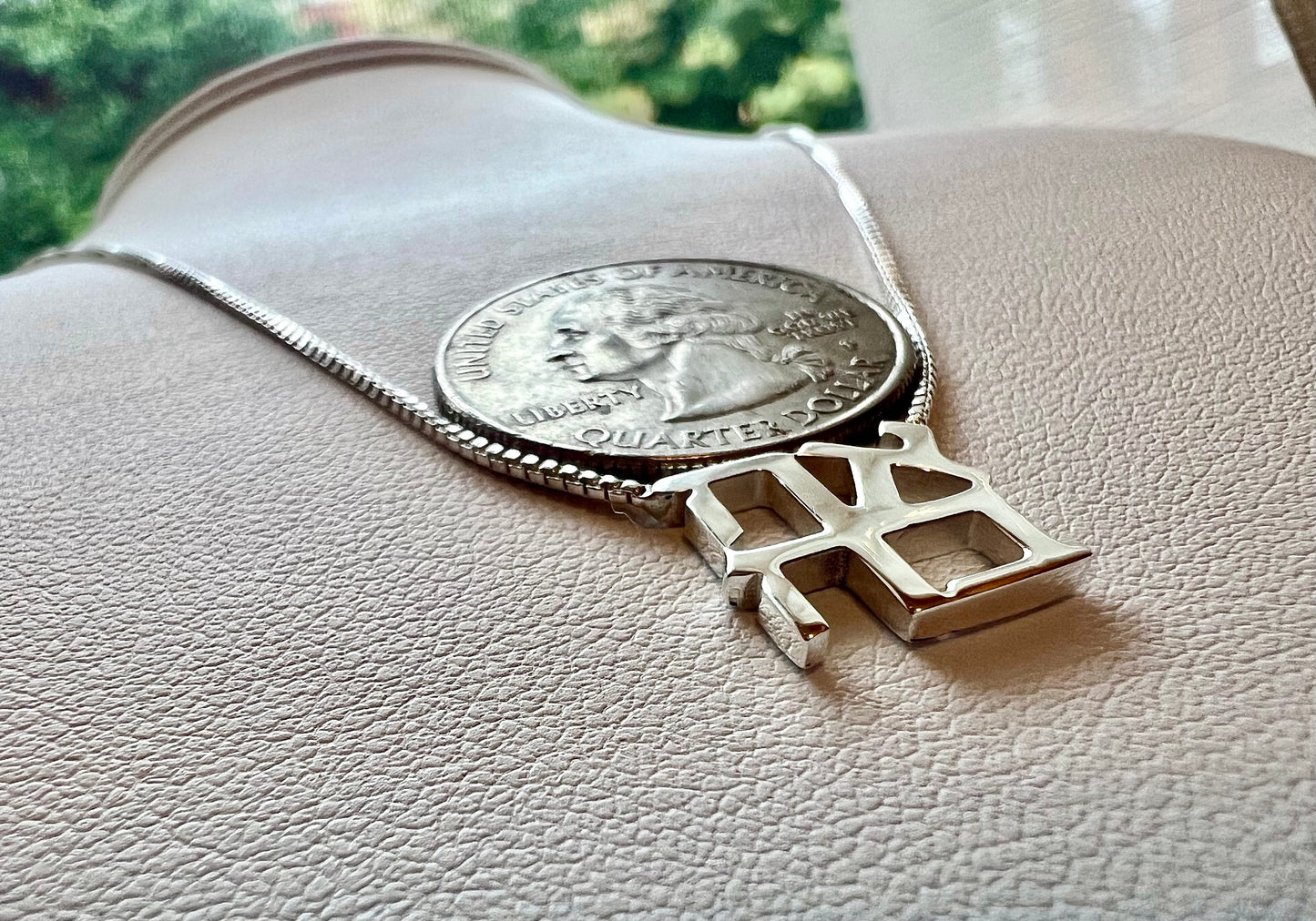 AHAVA Necklace, Small Silver Ahava Pendant