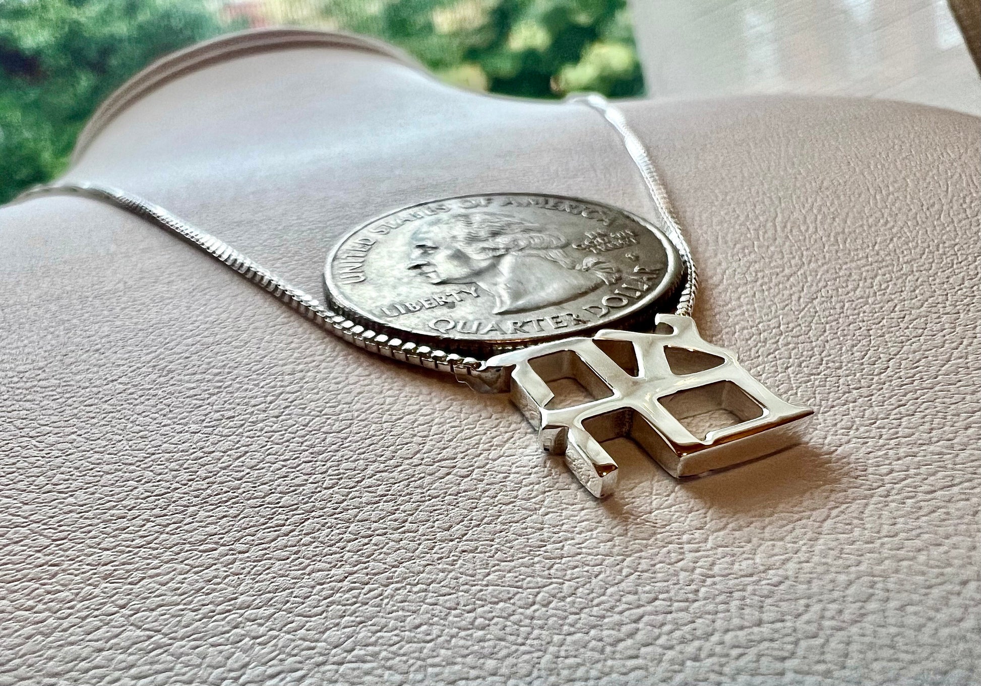 AHAVA Necklace, Small Silver Ahava Pendant