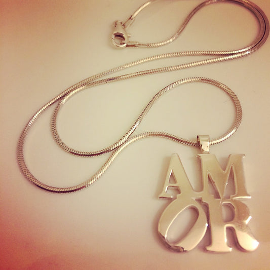 AMOR LOVE Necklace Silver Love Pendant