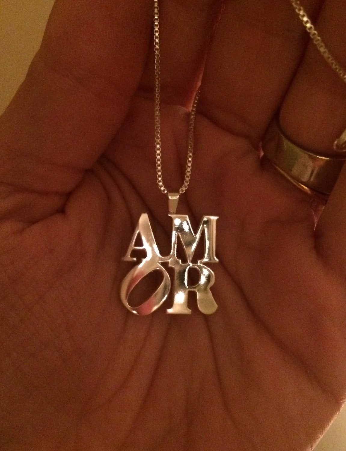 AMOR LOVE Necklace Silver Love Pendant