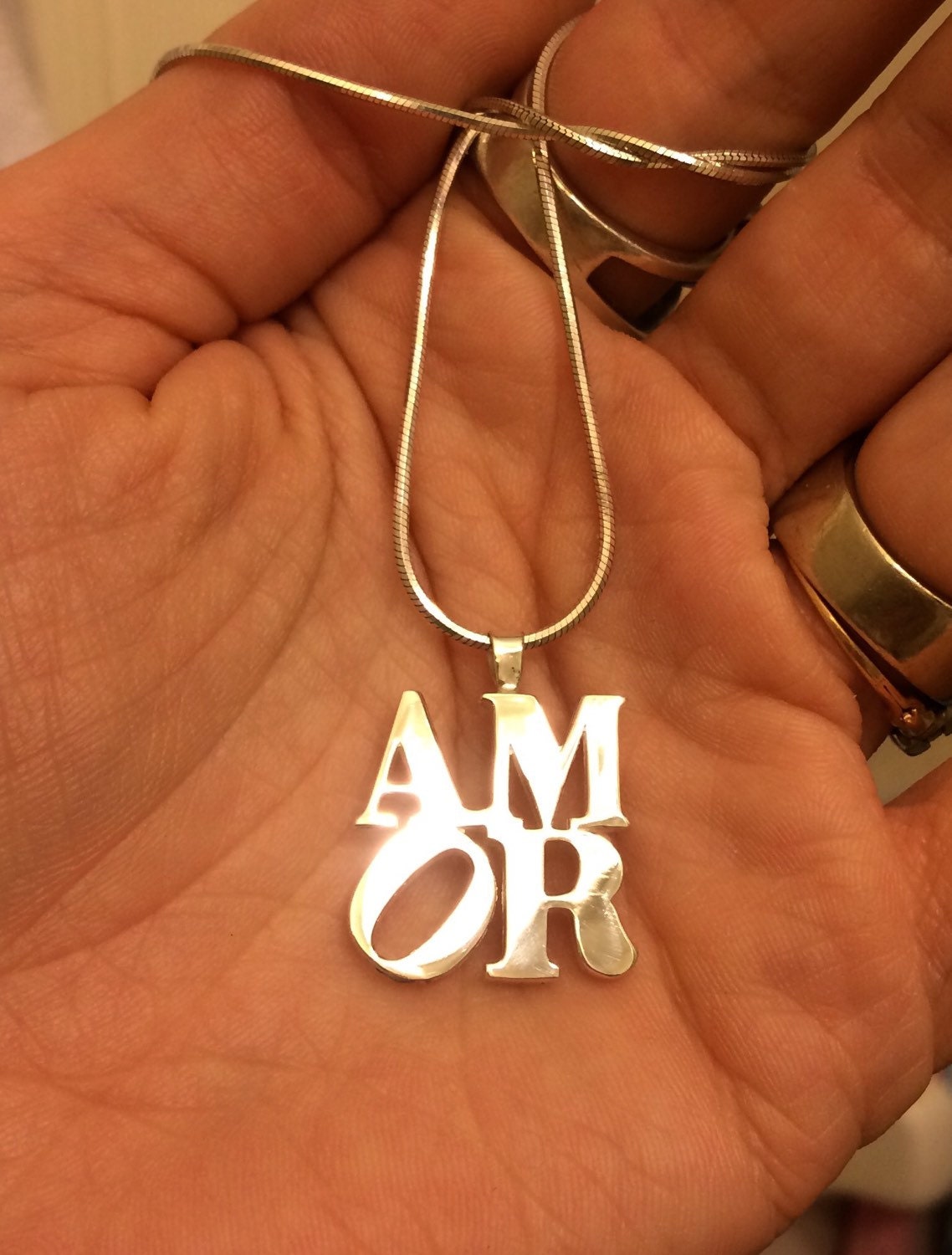 AMOR LOVE Necklace Silver Love Pendant