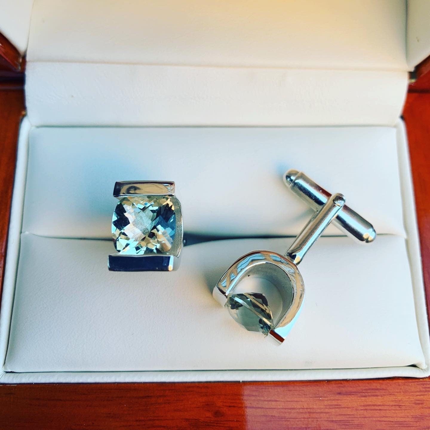 Cuff Links-Green Beryl Cufflinks