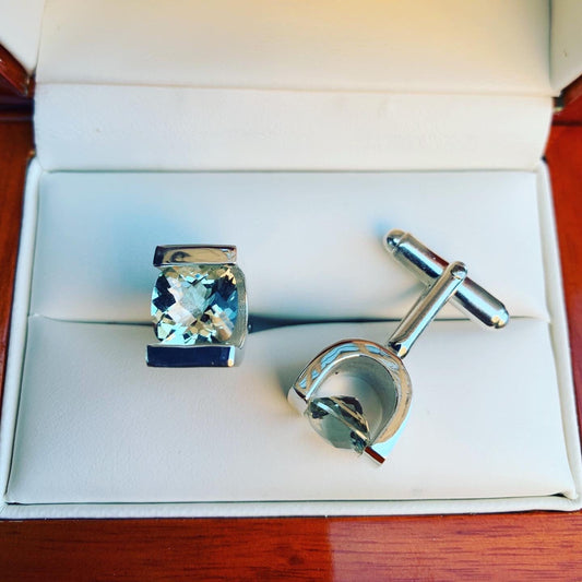 Cuff Links-Green Beryl Cufflinks