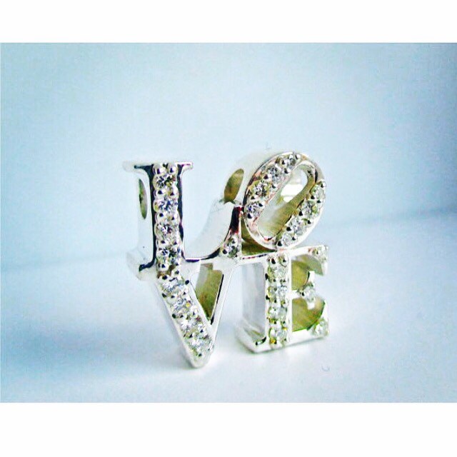 Diamond LOVE Necklace-Diamond and 14KWhite Gold LOVE Pendant