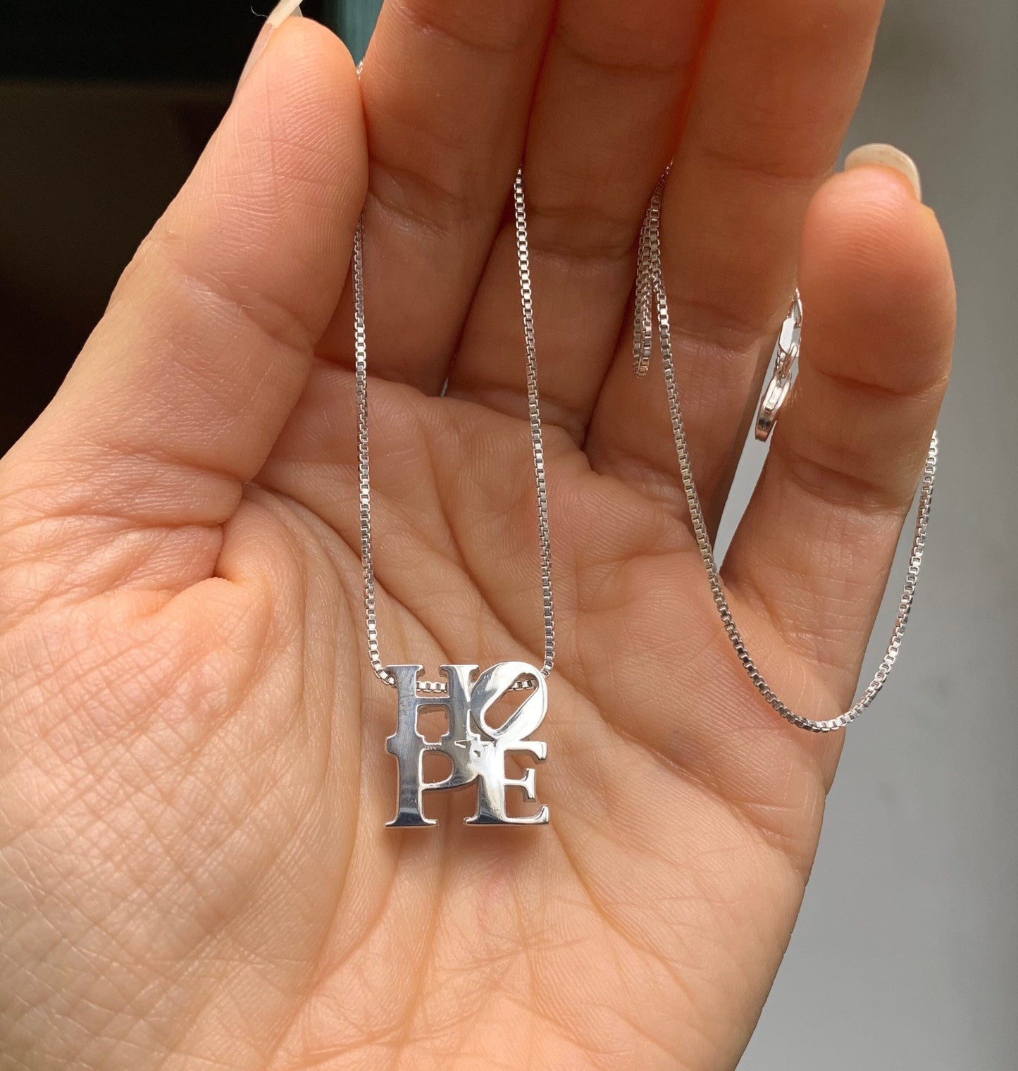 HOPE Pendant in Sterling Silver Hope Necklace