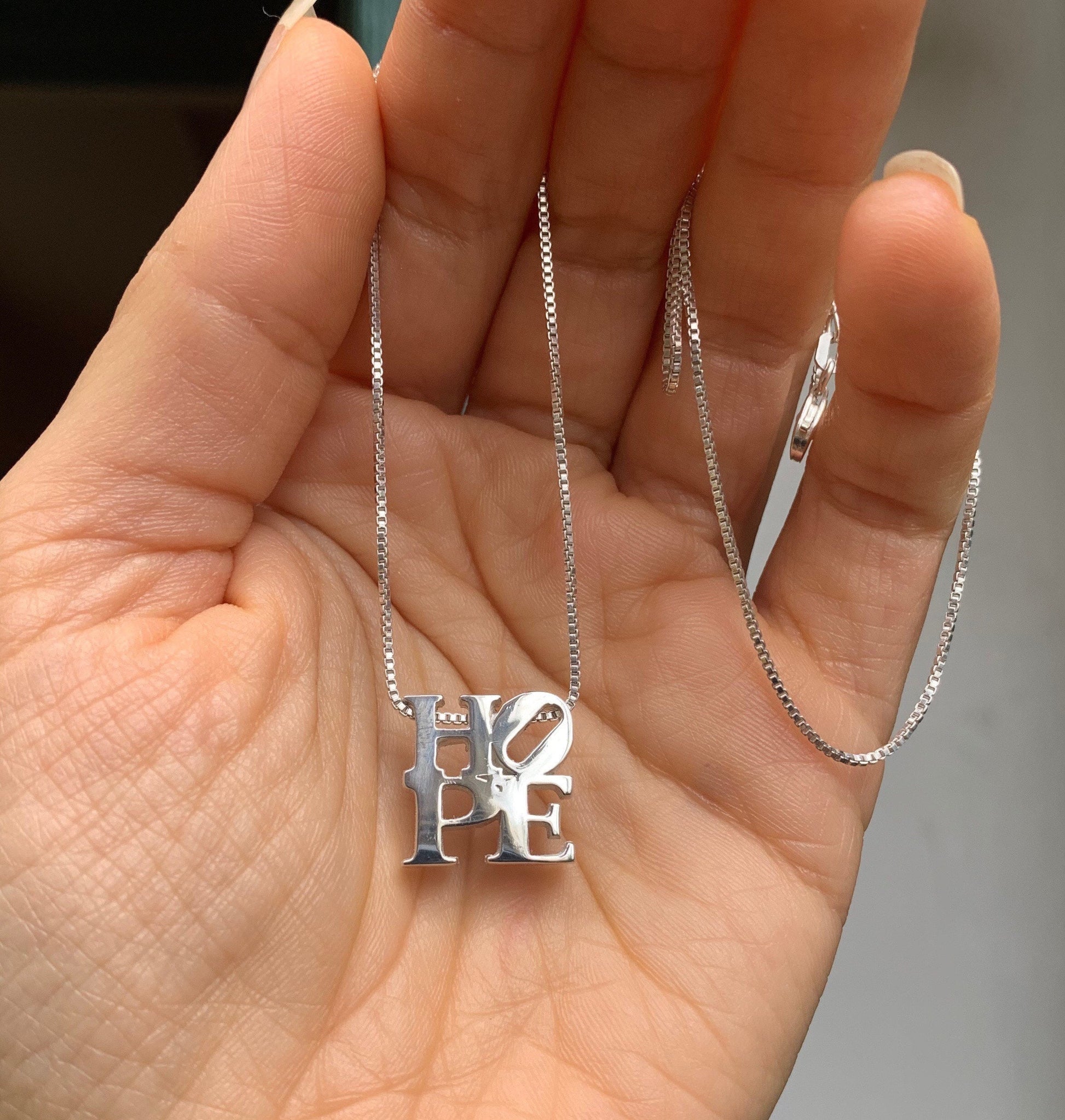 HOPE Pendant in Sterling Silver Hope Necklace