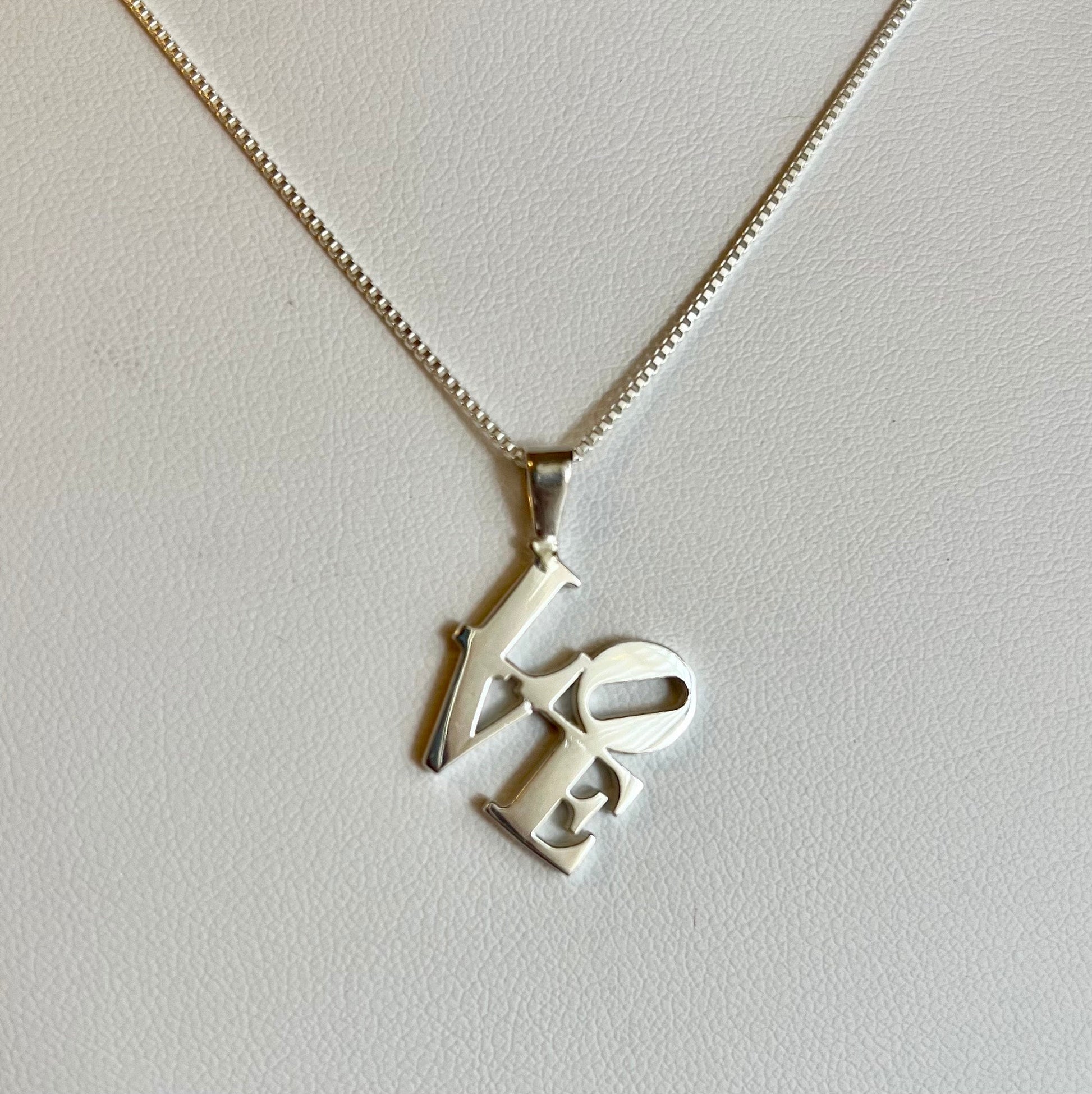 Handmade LOVE Necklace-Love Statue Pendant & Chain