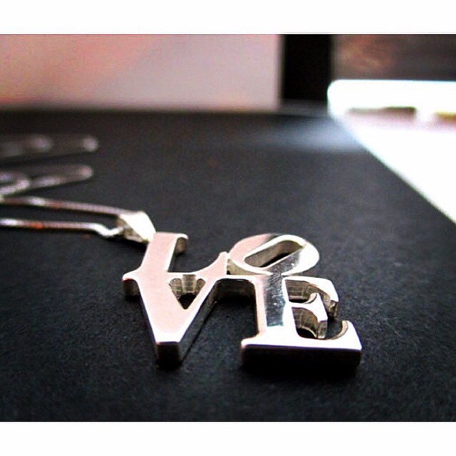 Handmade LOVE Necklace-Love Statue Pendant & Chain