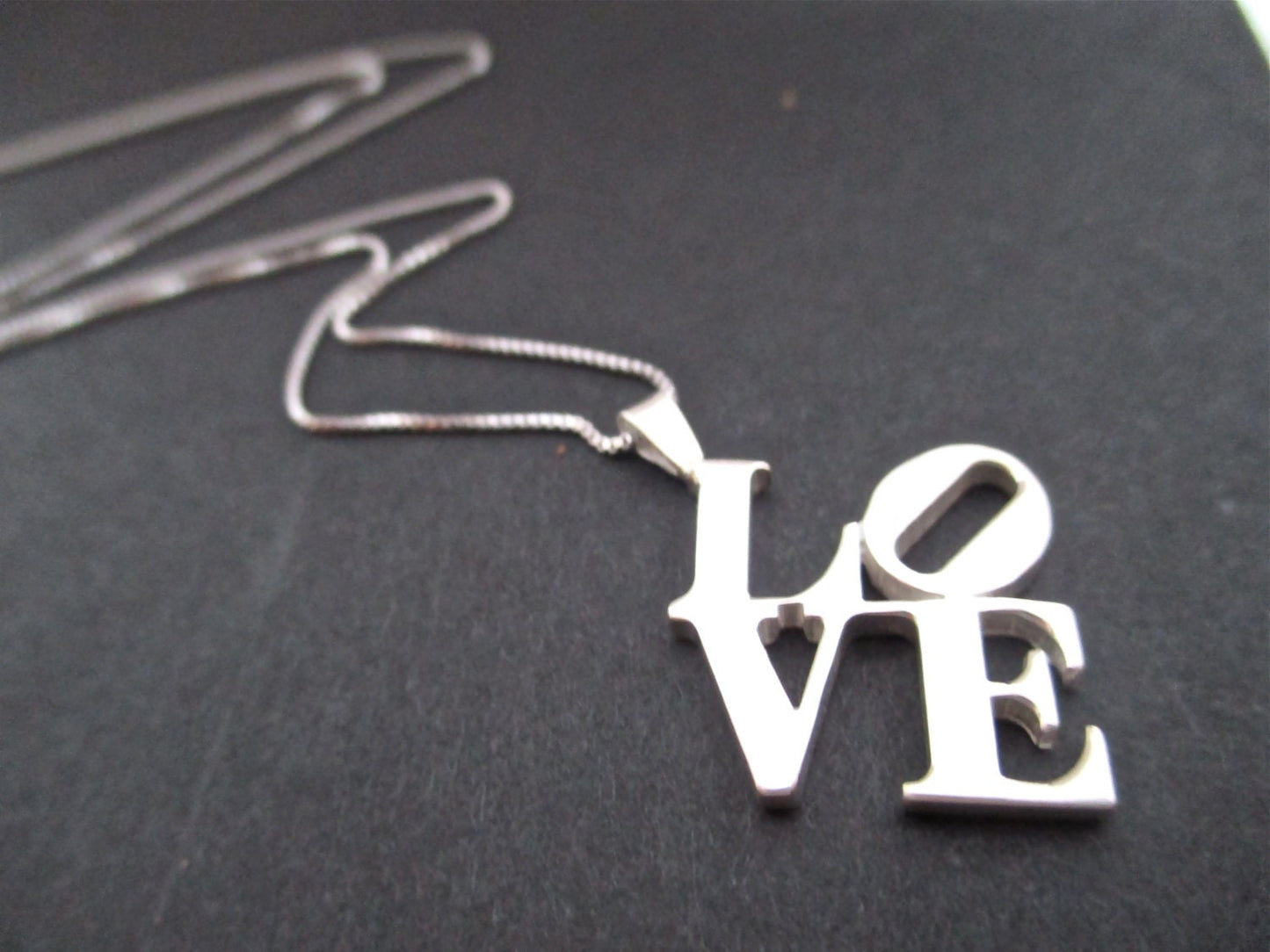 Handmade LOVE Necklace-Love Statue Pendant & Chain