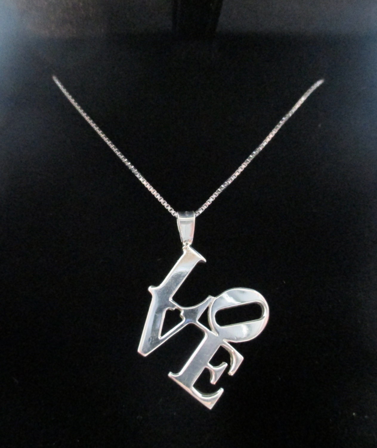 Handmade LOVE Necklace-Love Statue Pendant & Chain