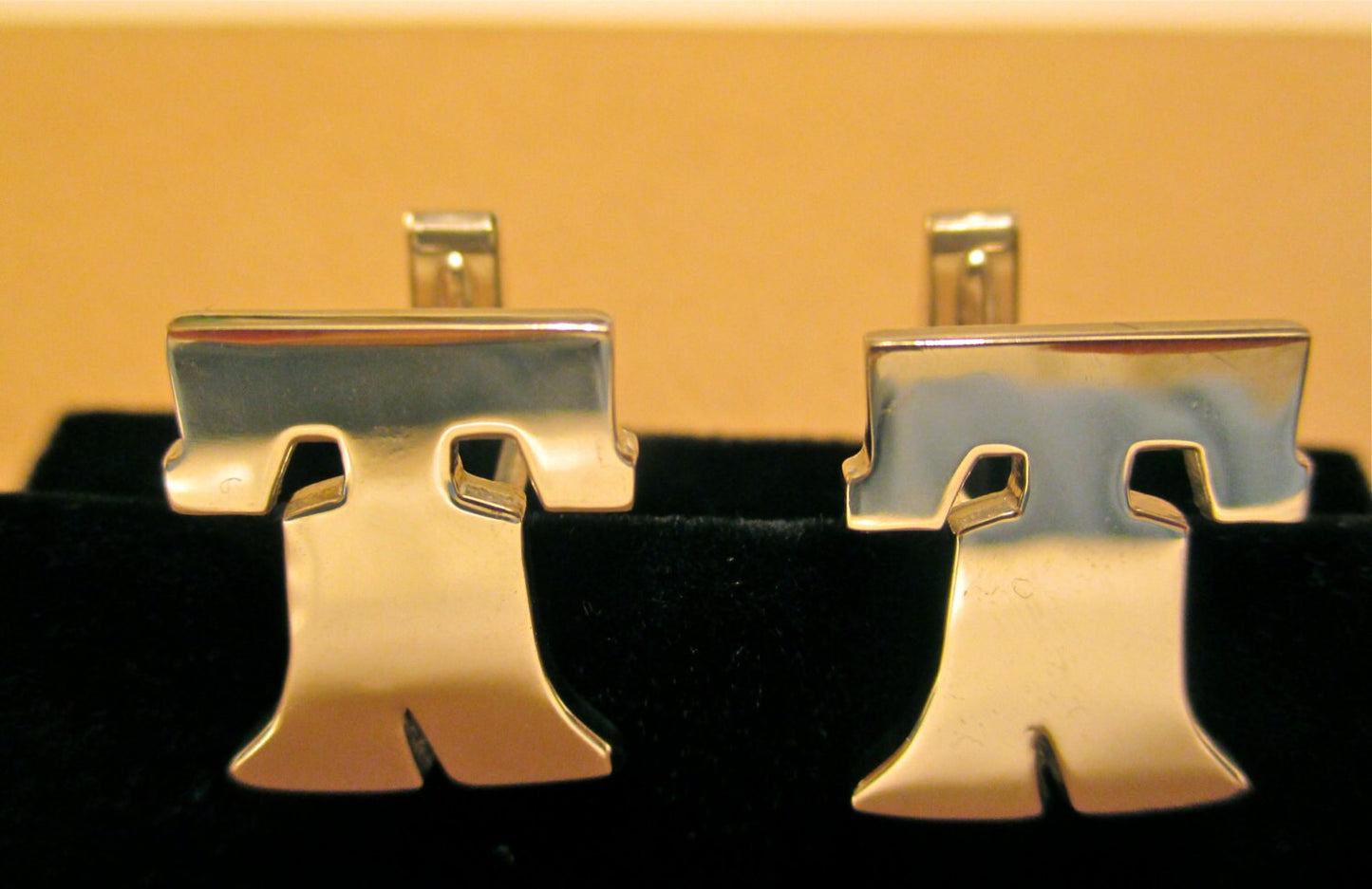 Handmade Sterling Silver Liberty Bell Cufflinks, Philadelphia Souvenir