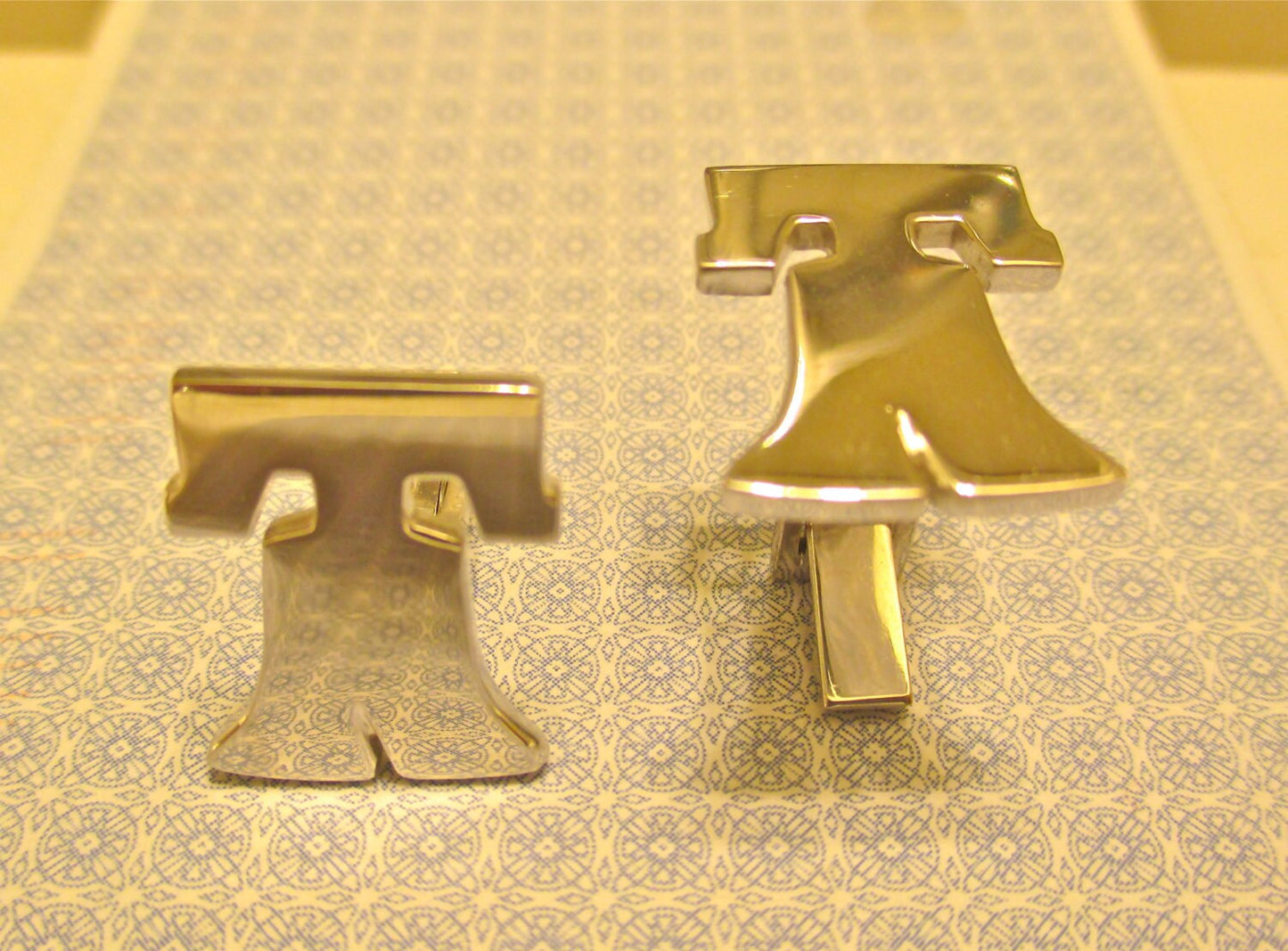 Handmade Sterling Silver Liberty Bell Cufflinks, Philadelphia Souvenir