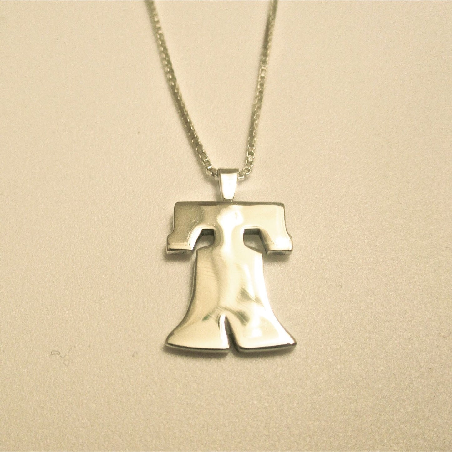 Handmade Sterling Silver Liberty Bell Pendant Necklace