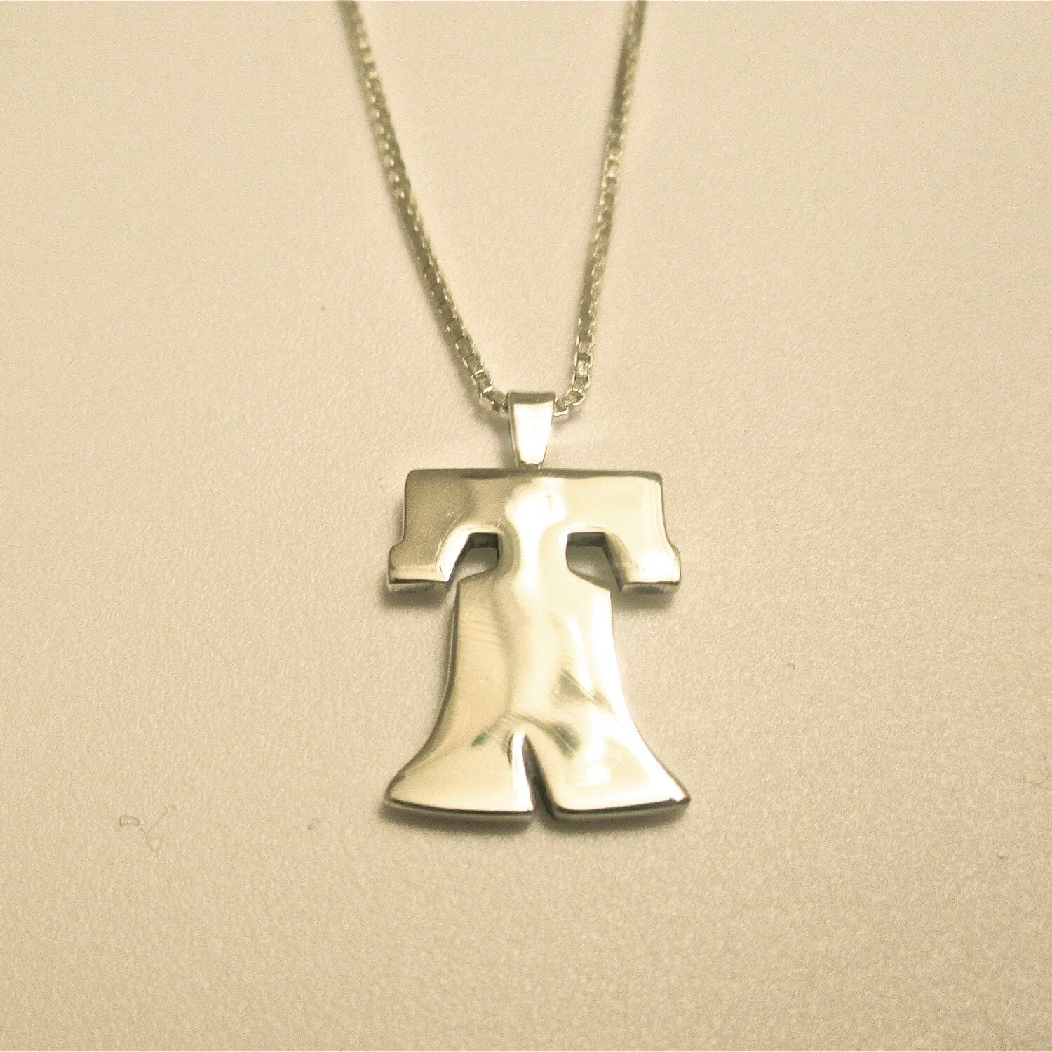 Handmade Sterling Silver Liberty Bell Pendant Necklace