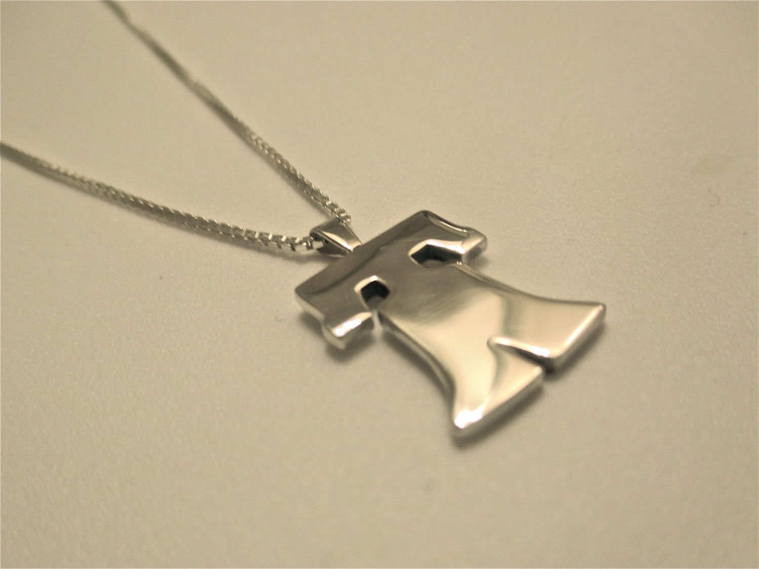 Handmade Sterling Silver Liberty Bell Pendant Necklace