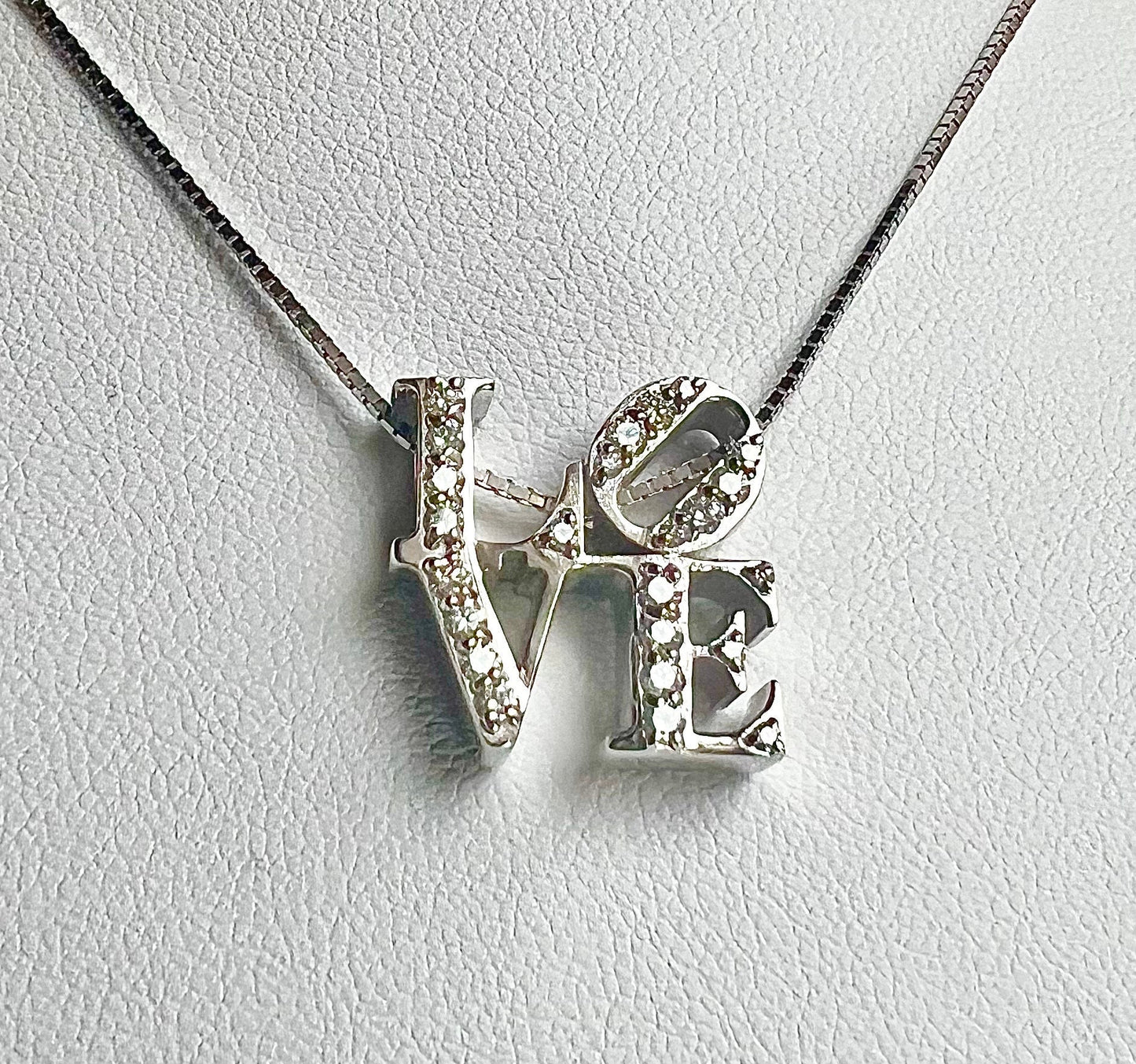 14K Gold & Diamond LOVE Pendant Genuine Diamond Necklace