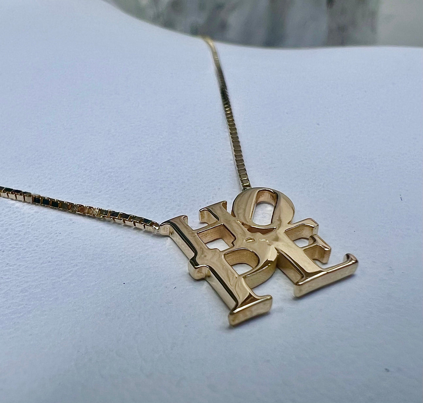 14K Gold HOPE Necklace