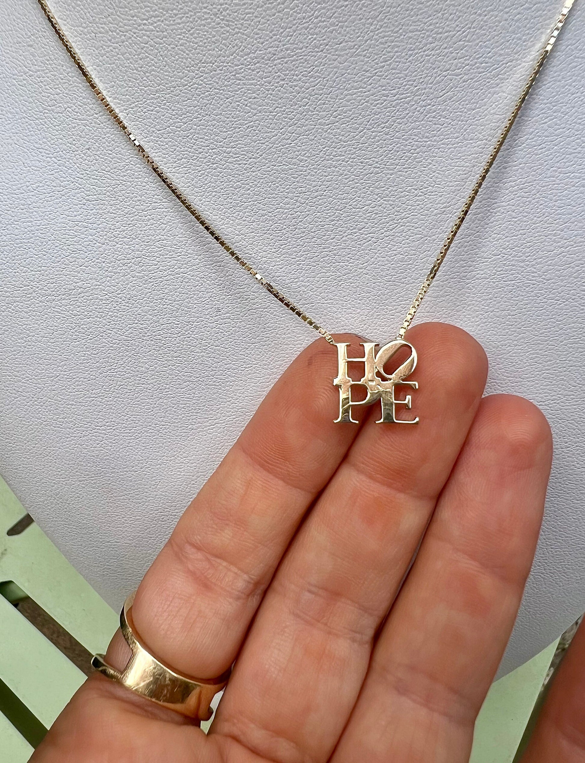 14K Gold HOPE Necklace