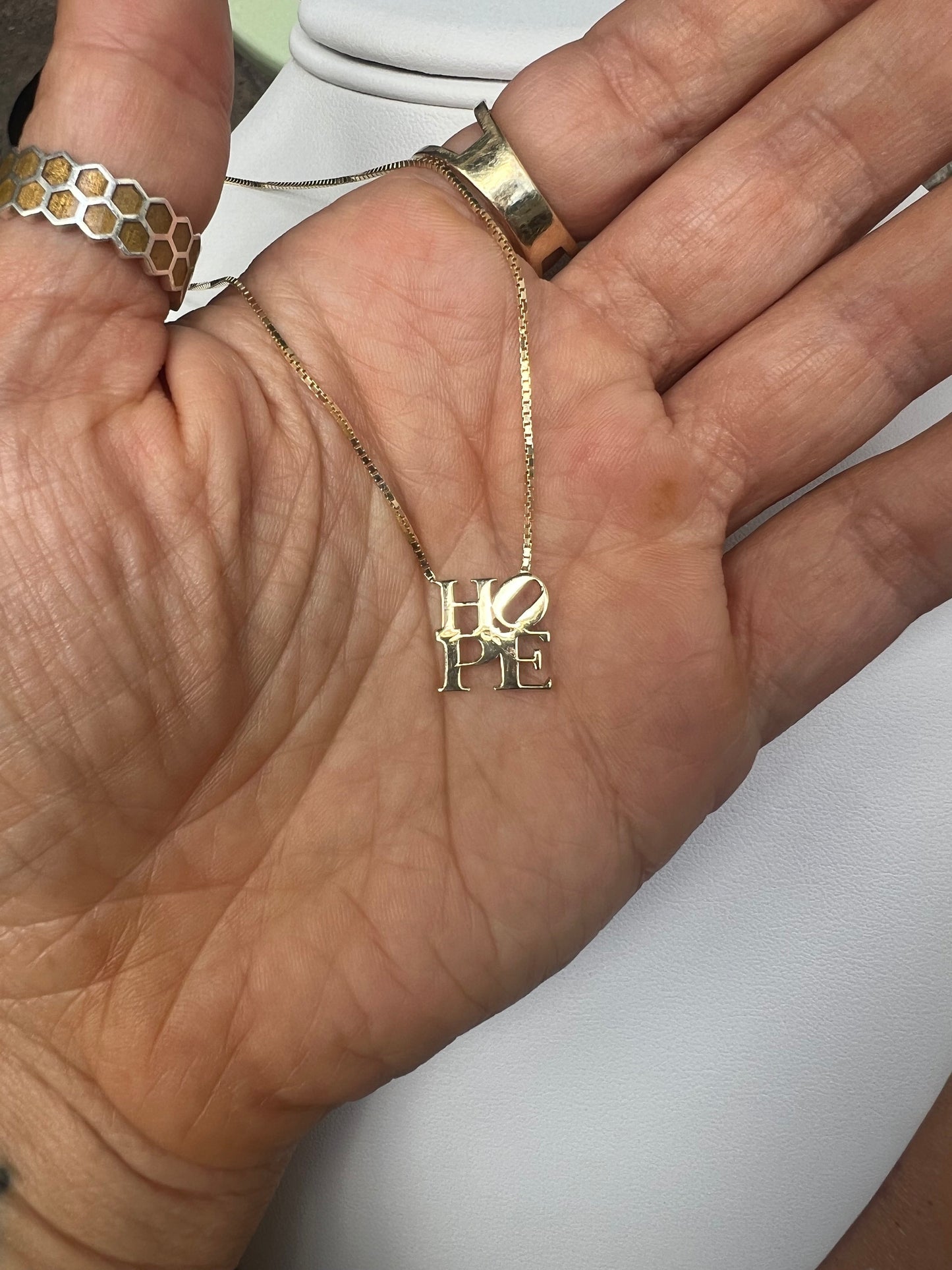 14K Gold HOPE Necklace