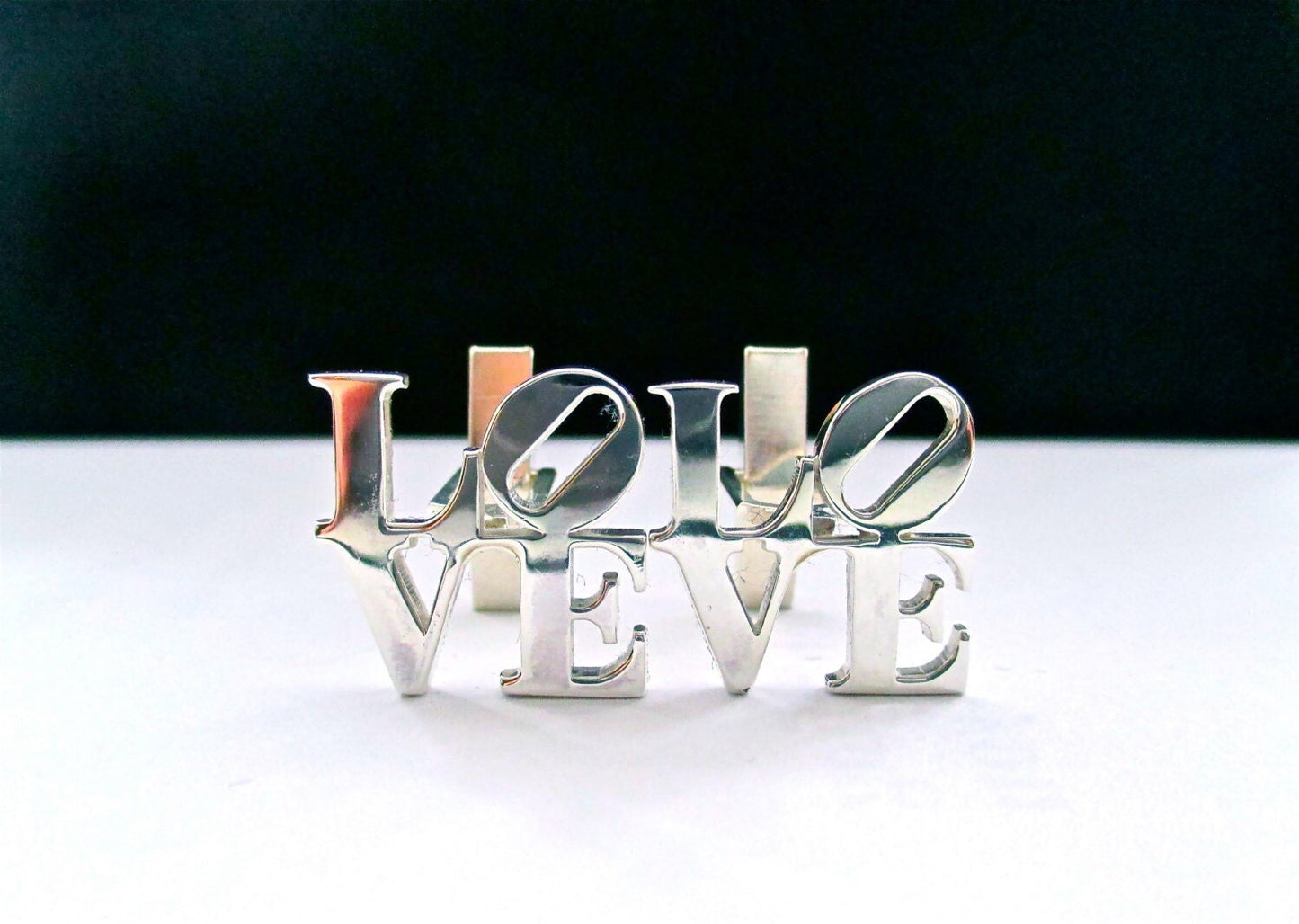 LOVE Cufflinks, Sterling Silver Love Statue Cufflinks-Gift for Him