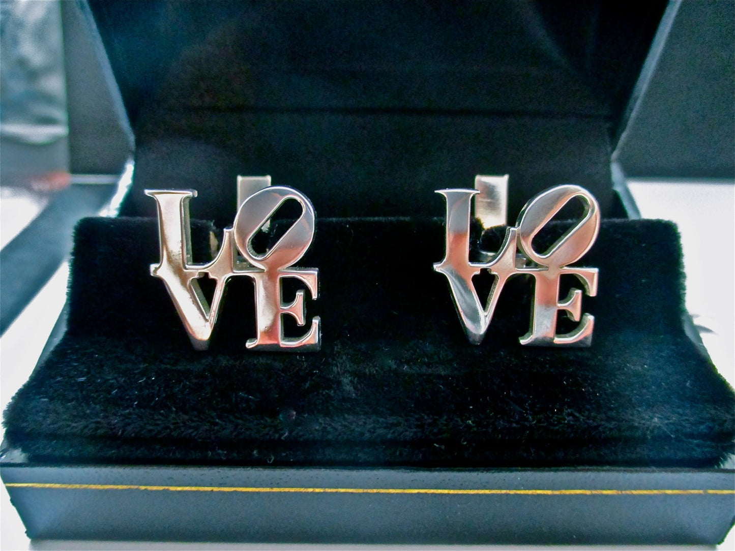 LOVE Cufflinks, Sterling Silver Love Statue Cufflinks-Gift for Him