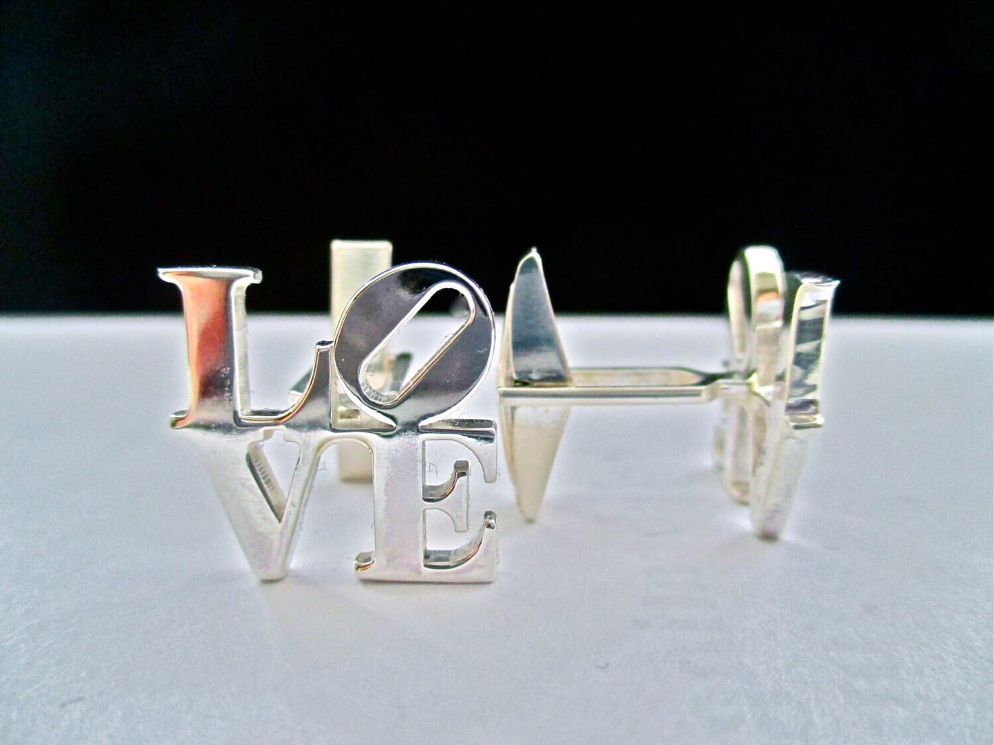 LOVE Cufflinks, Sterling Silver Love Statue Cufflinks-Gift for Him