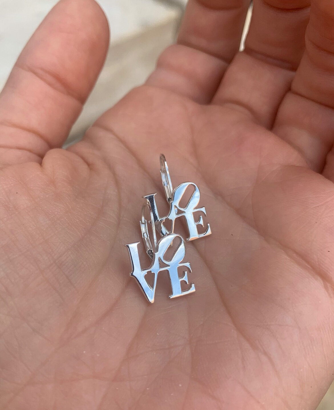 LOVE Earrings in Sterling Silver