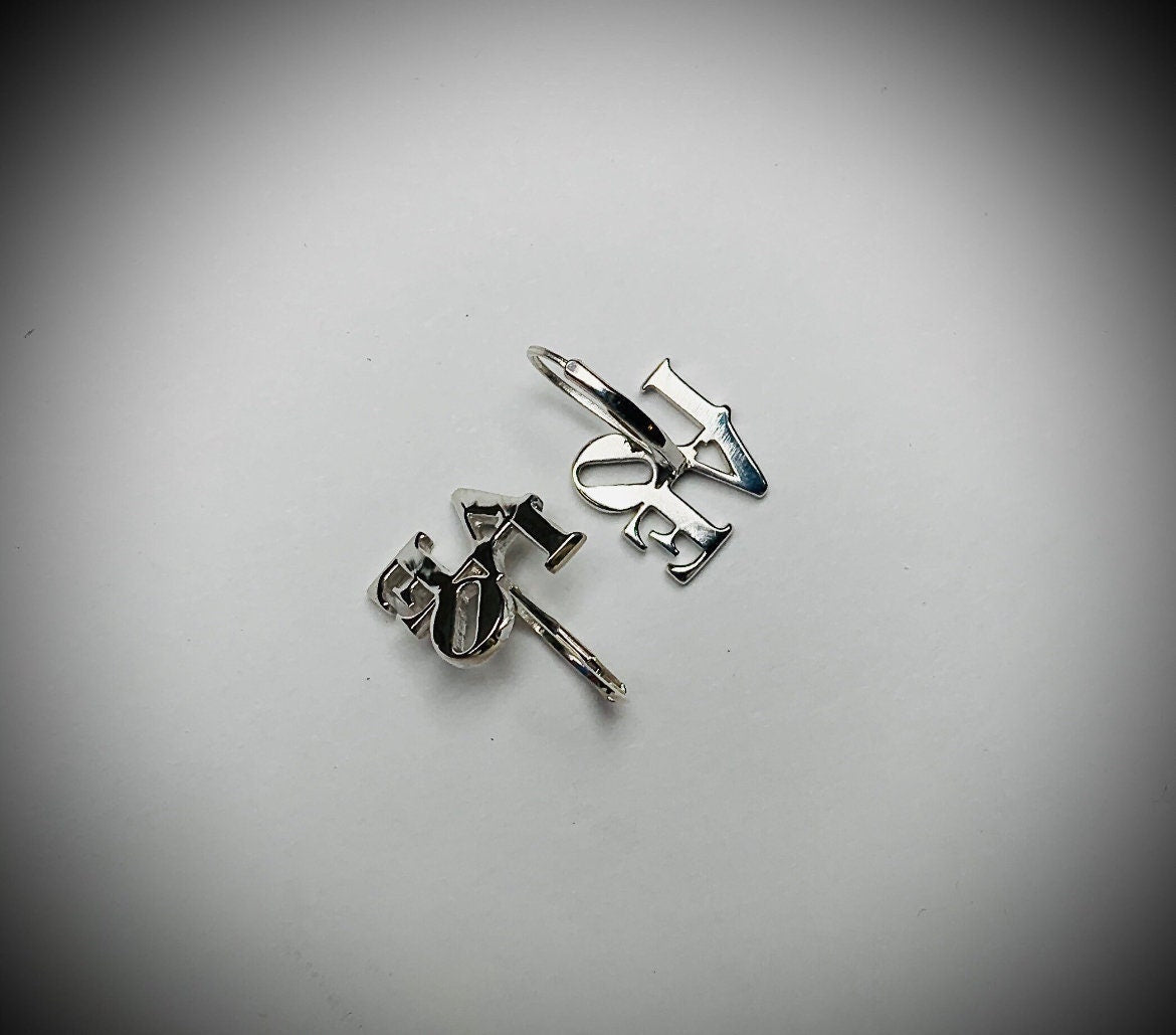 LOVE Earrings in Sterling Silver