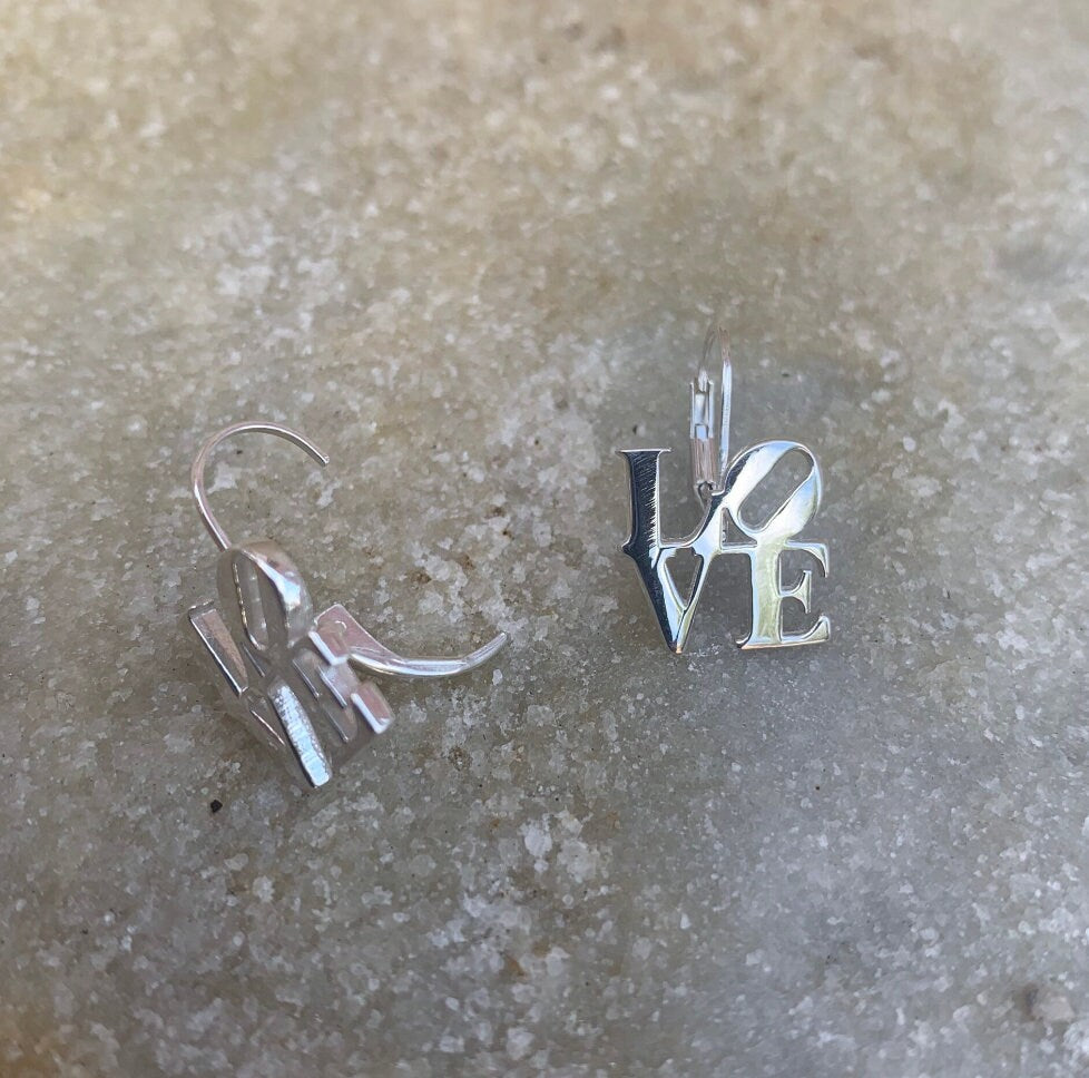 LOVE Earrings in Sterling Silver