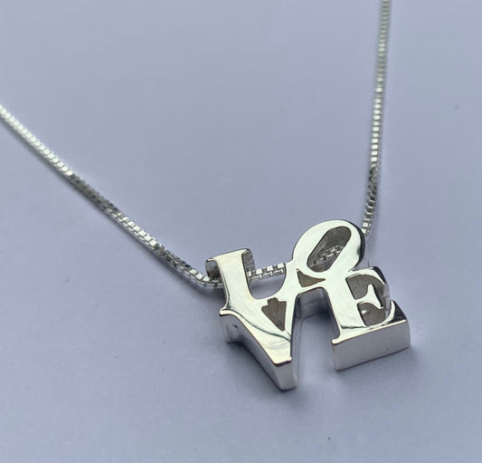 LOVE Necklace Handmade in 14K White/Yellow/Rose Gold