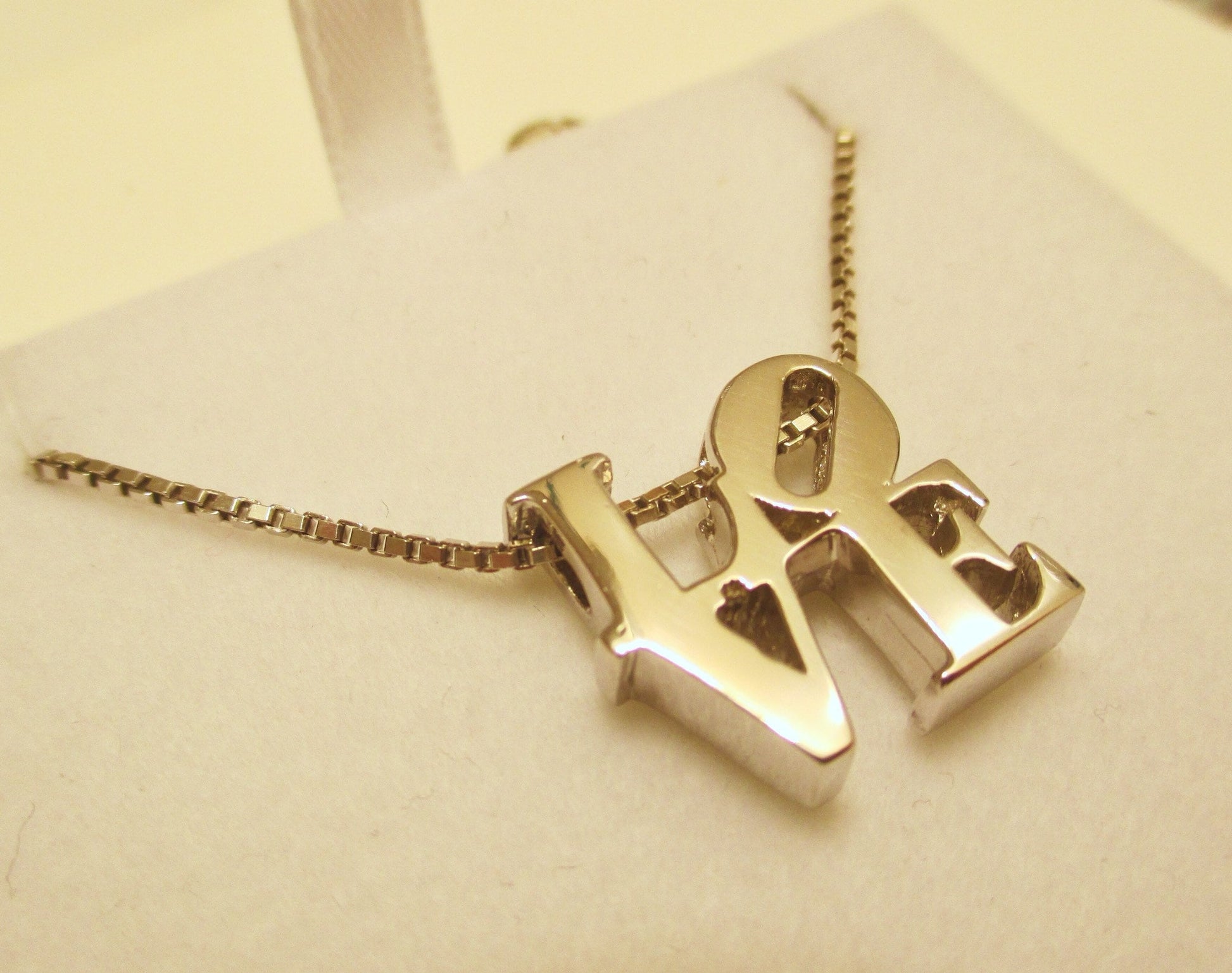 LOVE Necklace Handmade in 14K White/Yellow/Rose Gold