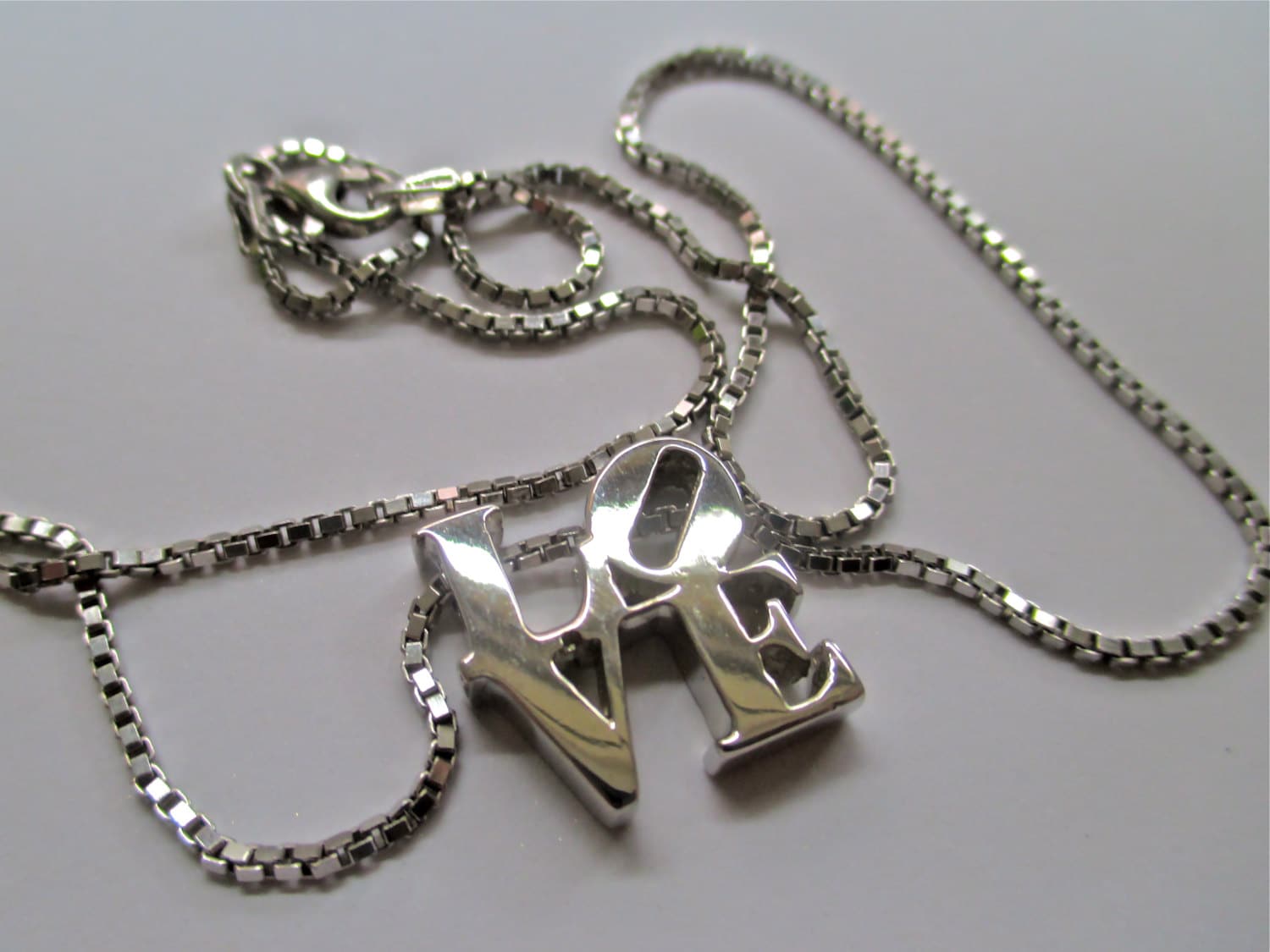 LOVE Necklace Handmade in 14K White/Yellow/Rose Gold