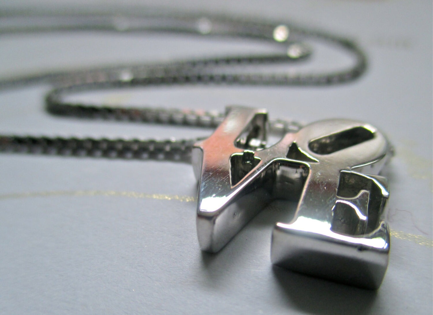 LOVE Necklace Handmade in 14K White/Yellow/Rose Gold