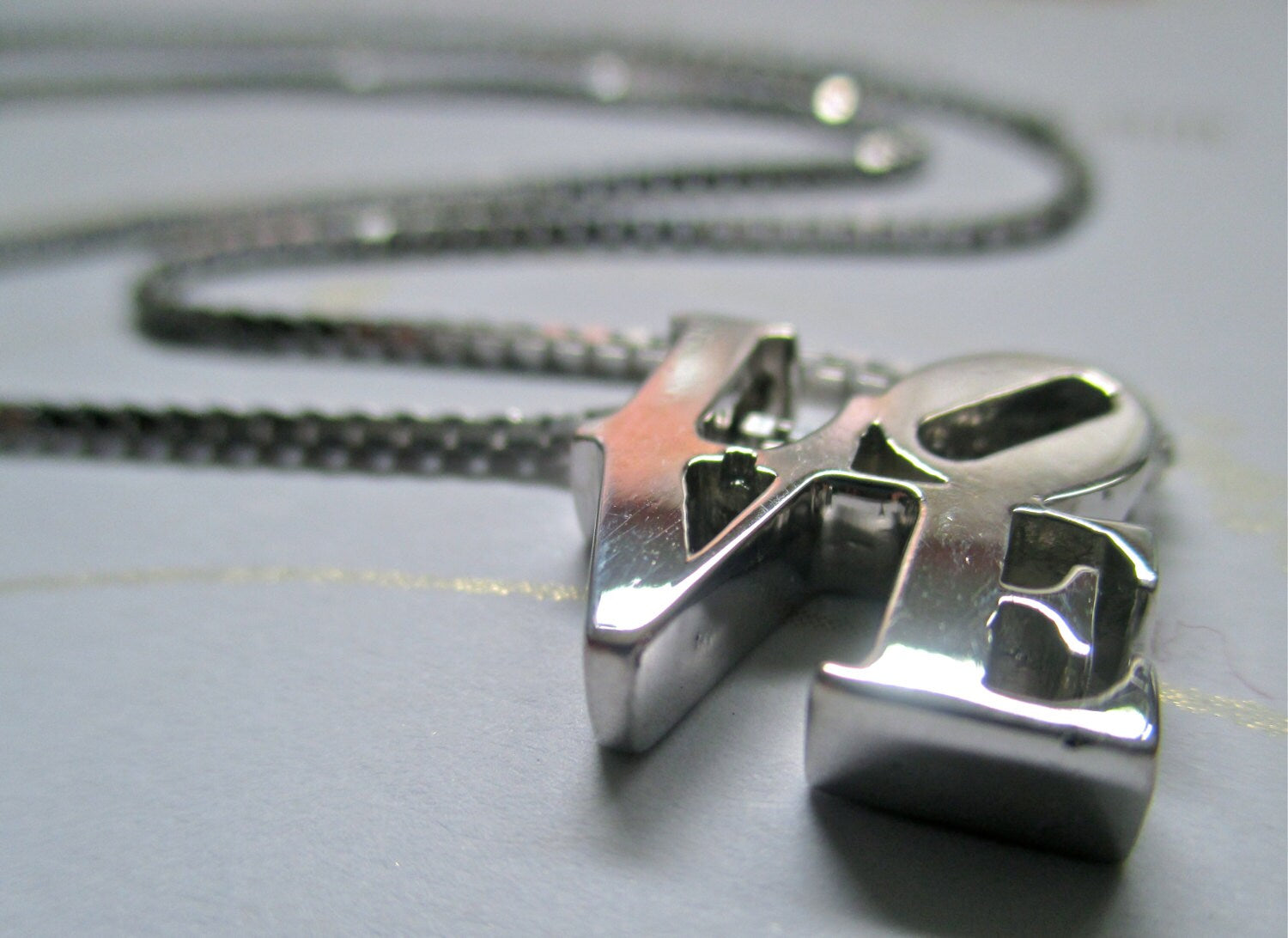 LOVE Necklace Handmade in 14K White/Yellow/Rose Gold