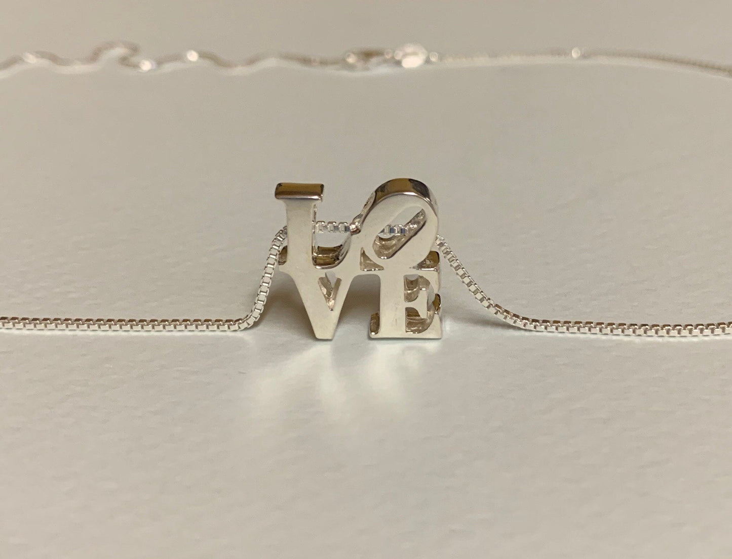 LOVE Necklace Handmade in 14K White/Yellow/Rose Gold