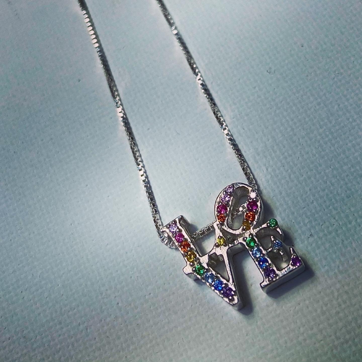 LOVE Pendant Set with 24 Natural Gemstones