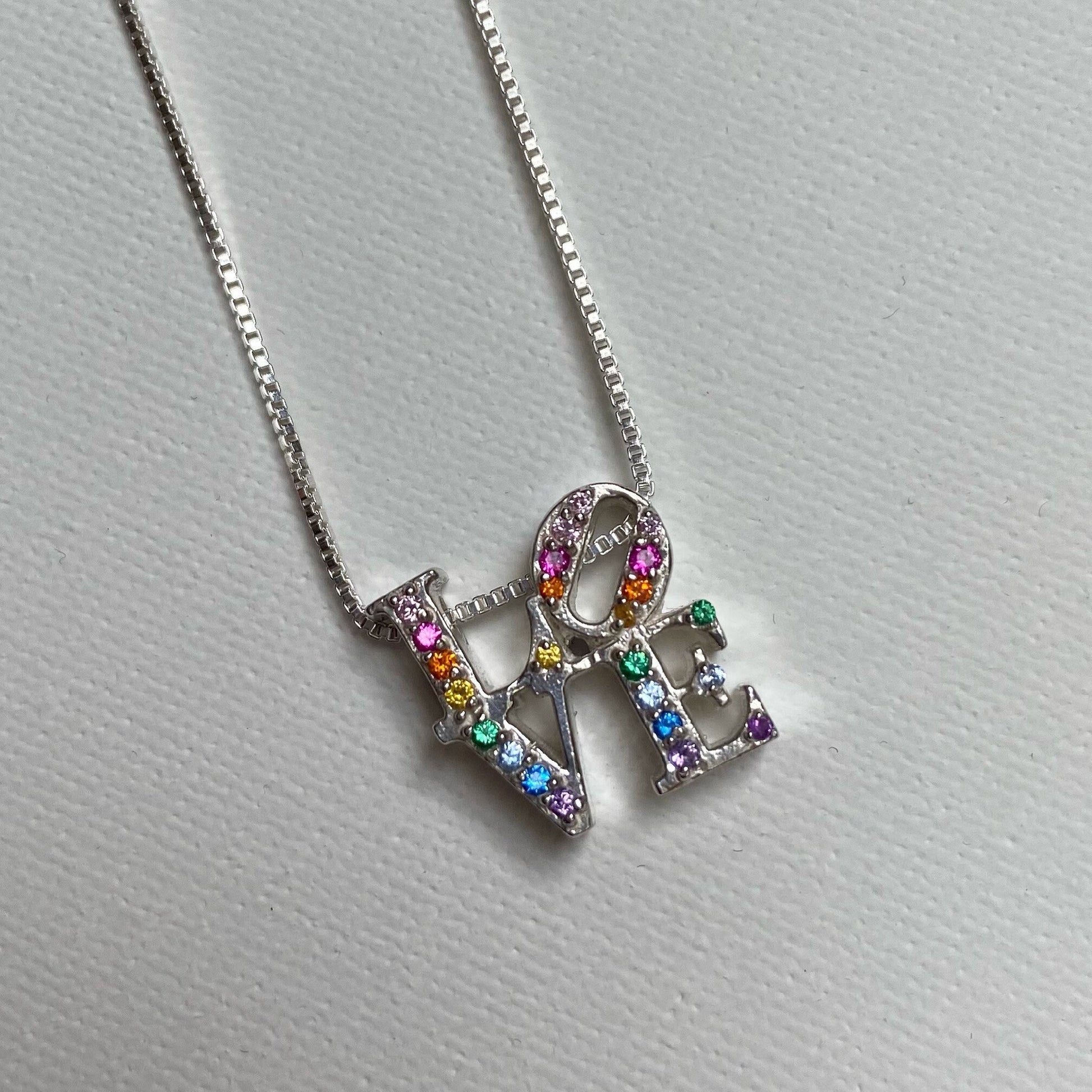 LOVE Pendant Set with 24 Natural Gemstones