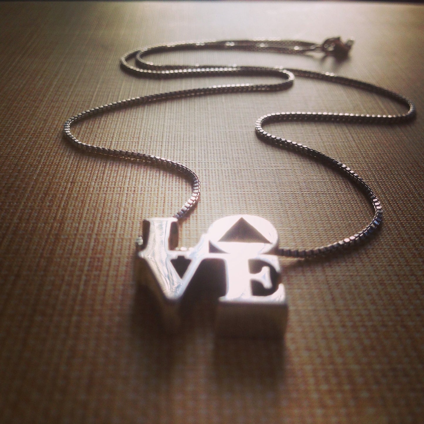 LOVE Pendant Triangle Circle Sterling Silver