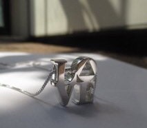 LOVE Pendant Triangle Circle Sterling Silver