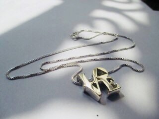LOVE Pendant Triangle Circle Sterling Silver
