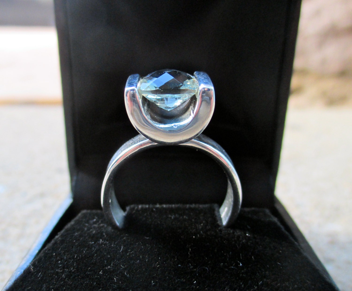 Natural Gemstone and SterlIng Ring