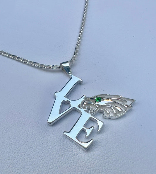 Philadelphia Eagles jewelry  Philly LOVE Pendant Eagles Necklace