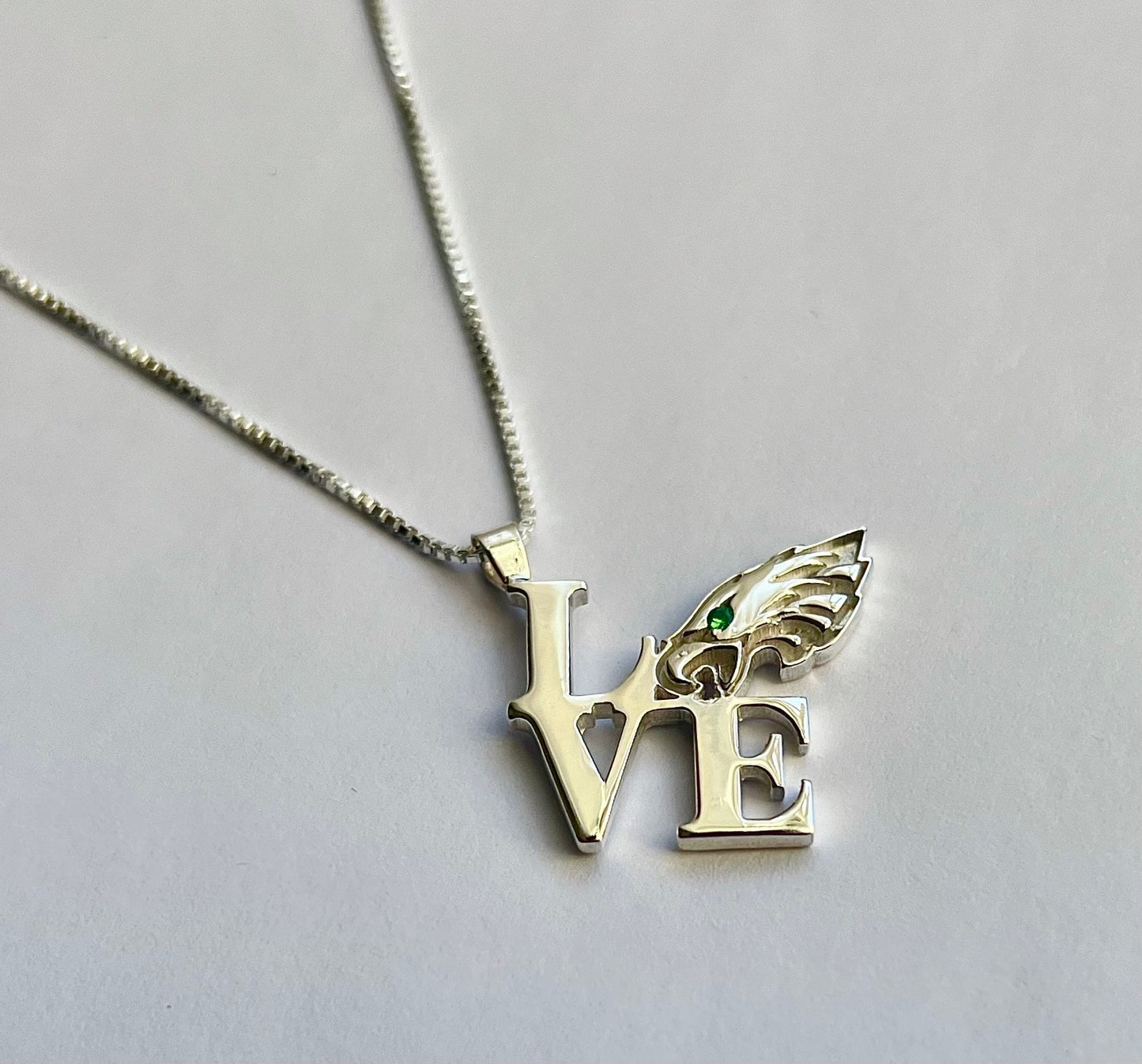 Philadelphia Eagles jewelry  Philly LOVE Pendant Eagles Necklace