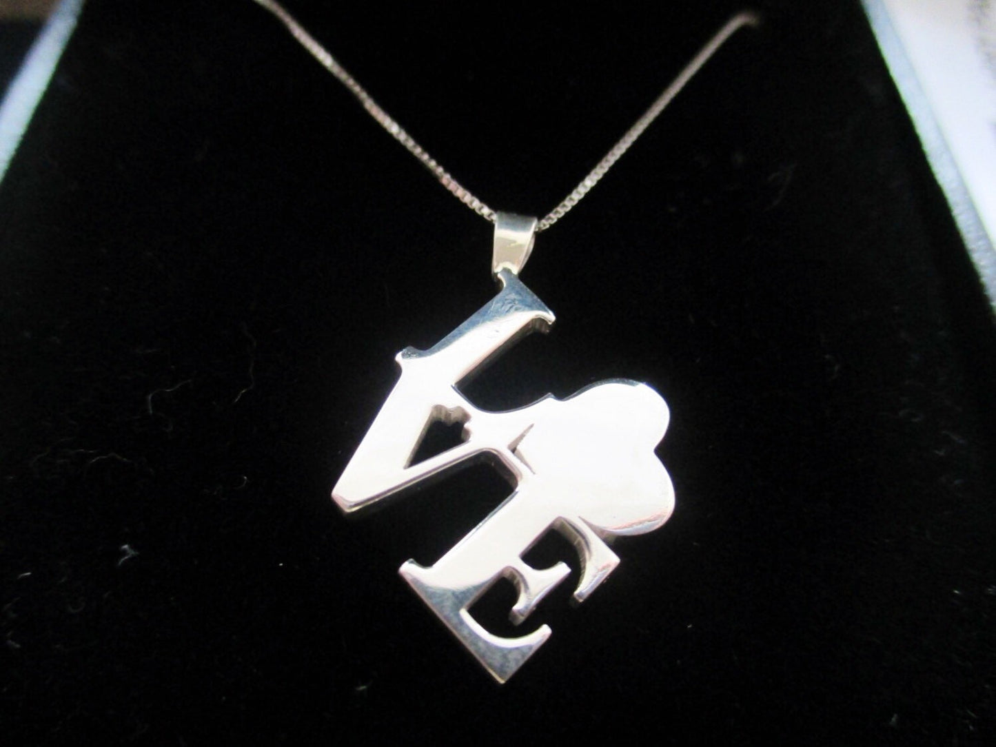 Sterling Silver LOVE Heart Pendant Necklace - Philadelphia Statue