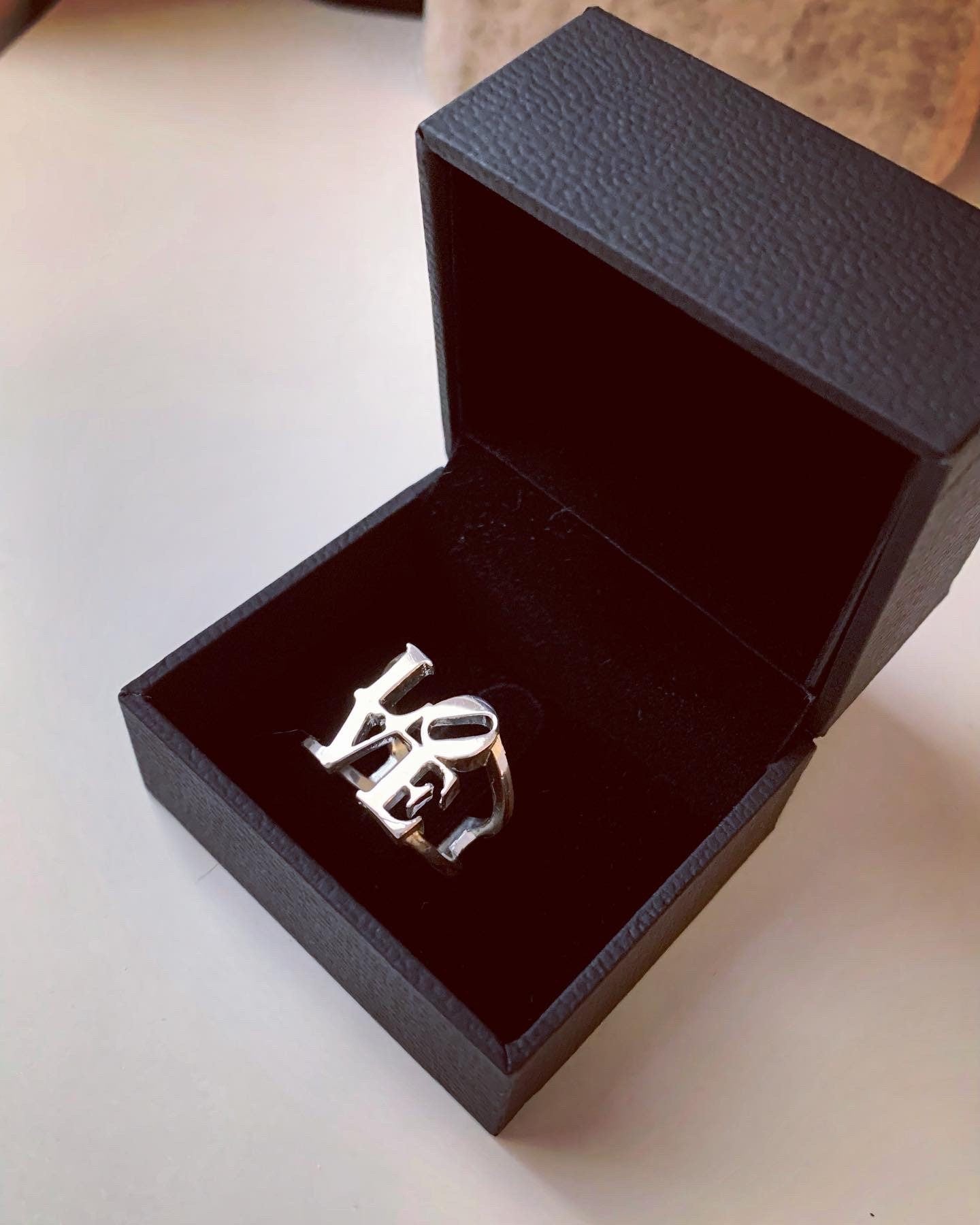 Sterling Silver LOVE Ring, Handmade Statement Jewelry