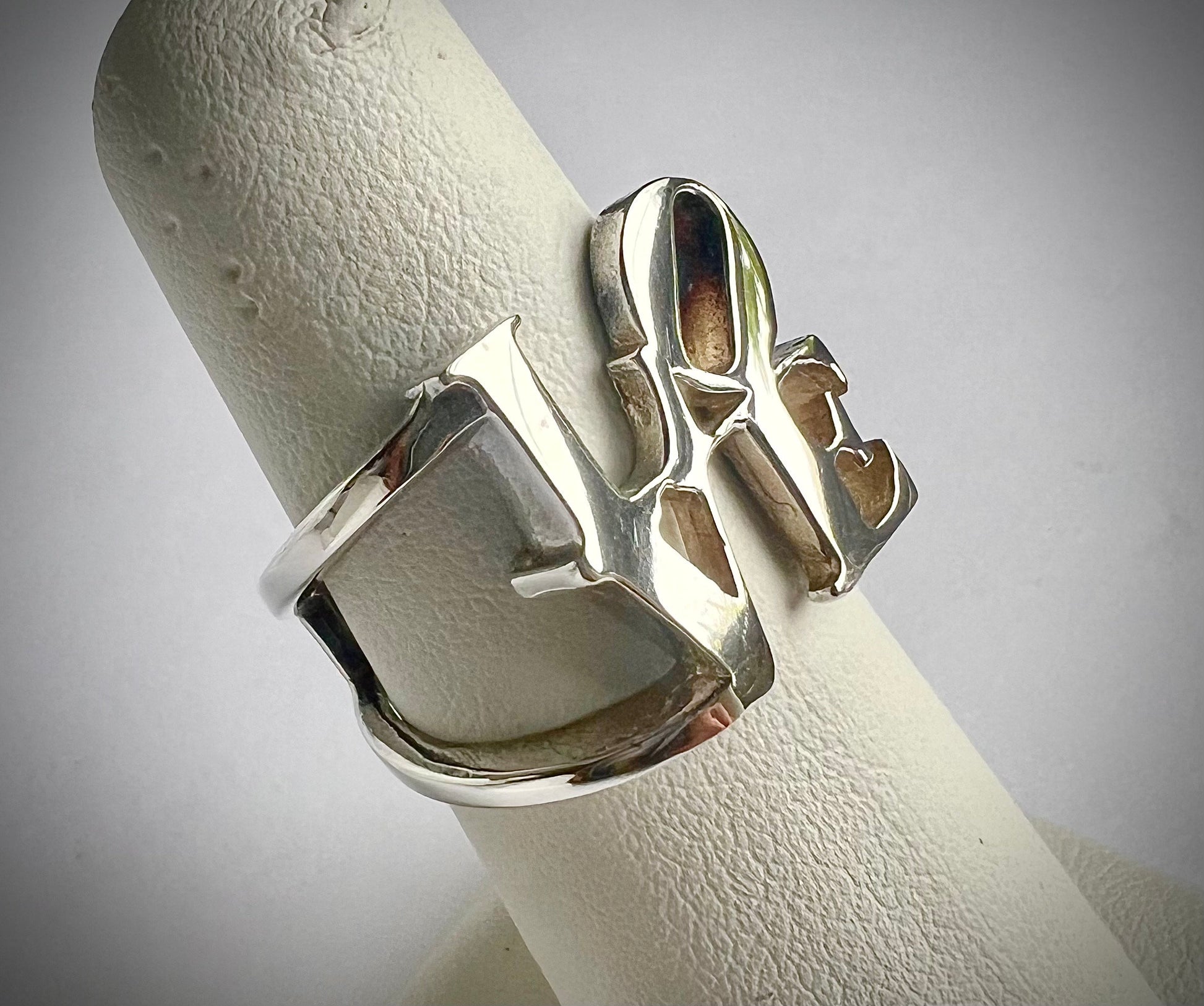 Sterling Silver LOVE Ring, Handmade Statement Jewelry