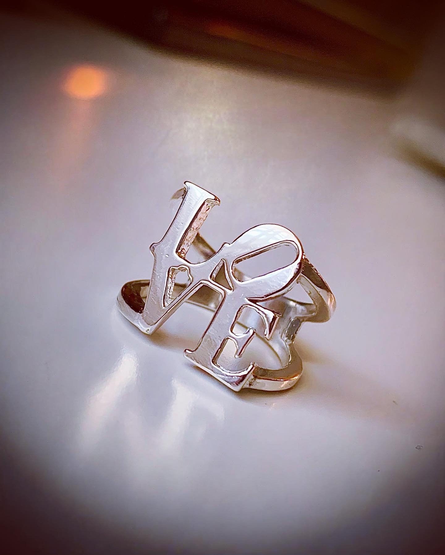 Sterling Silver LOVE Ring, Handmade Statement Jewelry