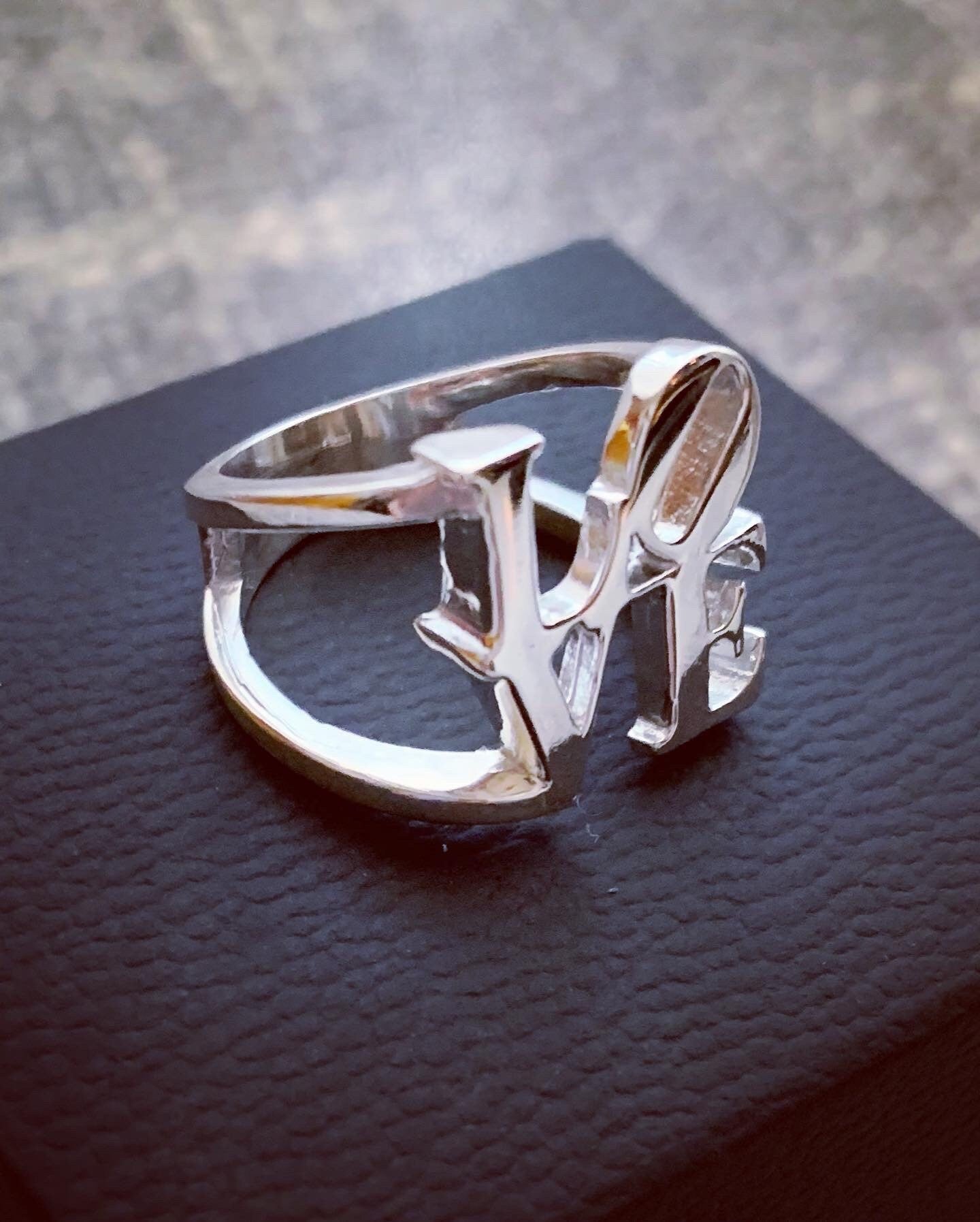 Sterling Silver LOVE Ring, Handmade Statement Jewelry